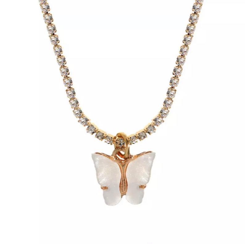 Single Butterfly Tennis Choker - FashionAngelz