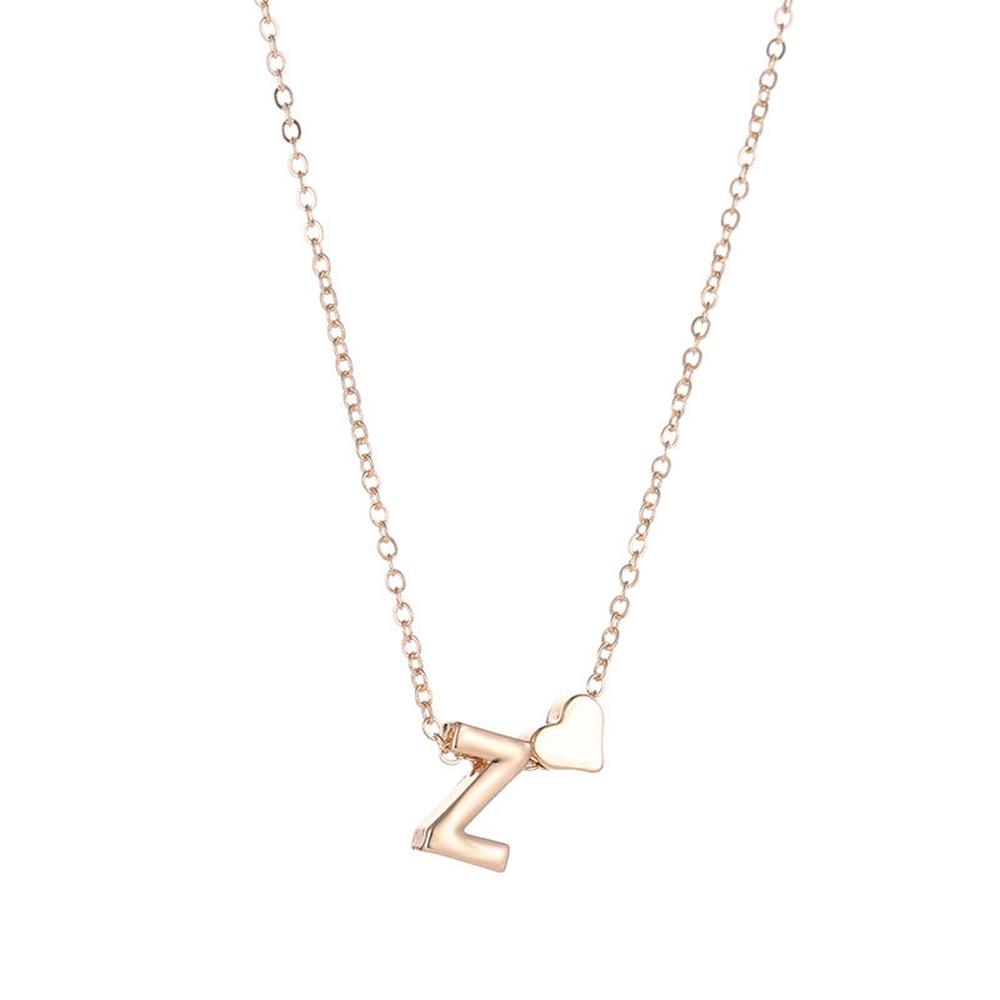 Tiny Heart Initial Necklace - FashionAngelz