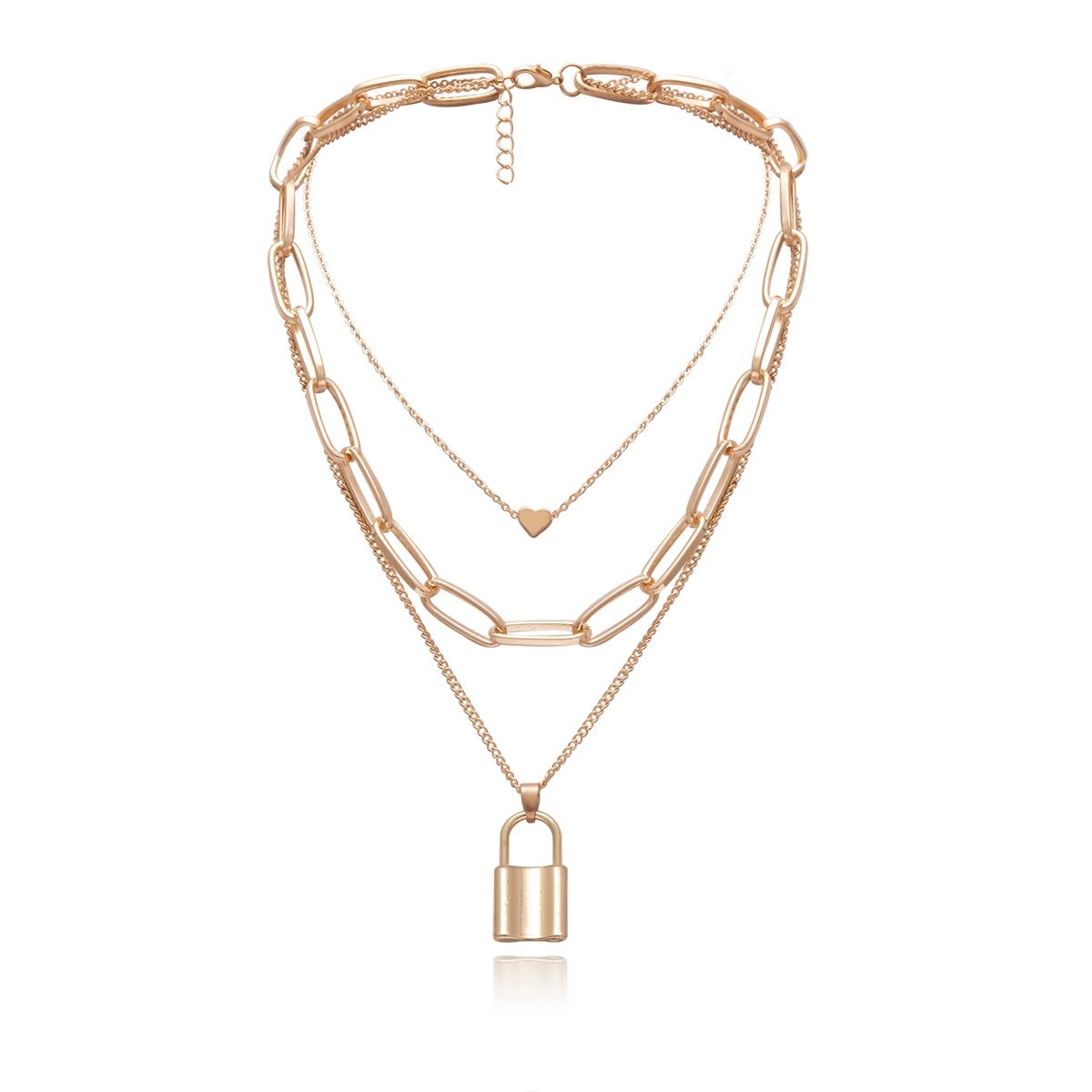Multi-Layer PadLock Pendant Necklace - FashionAngelz