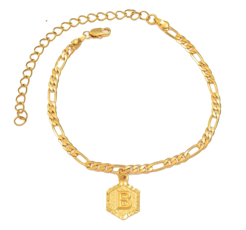 Gold Initial Anklet - FashionAngelz