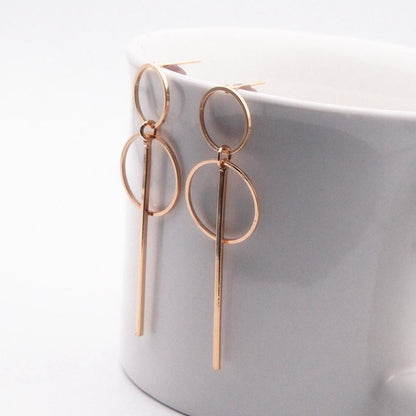 Gold / Silver Pendant Circle Earrings - FashionAngelz