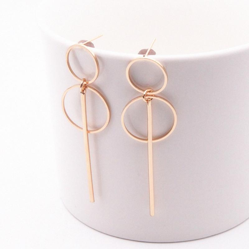 Gold / Silver Pendant Circle Earrings - FashionAngelz
