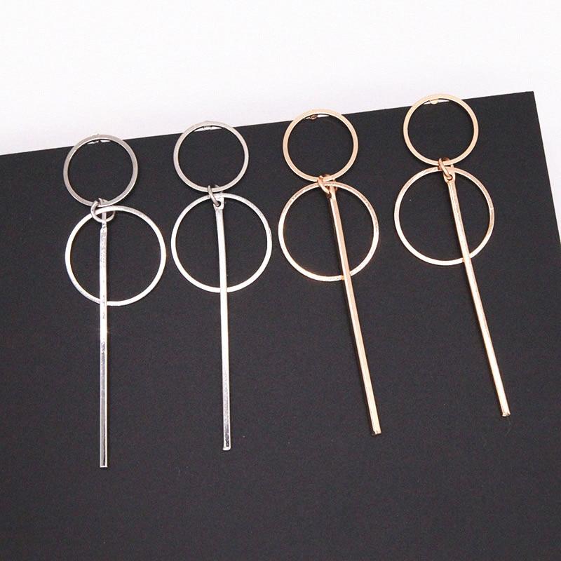 Gold / Silver Pendant Circle Earrings - FashionAngelz