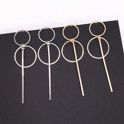 Gold / Silver Pendant Circle Earrings - FashionAngelz