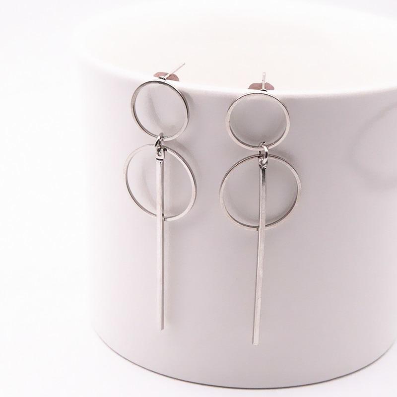 Gold / Silver Pendant Circle Earrings - FashionAngelz