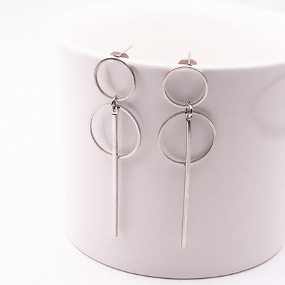 Gold / Silver Pendant Circle Earrings - FashionAngelz