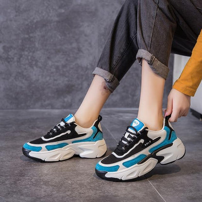 Suede Leather Sneakers Women's Vulcanize Shoes JIMMLY Store Sky Blue 35 