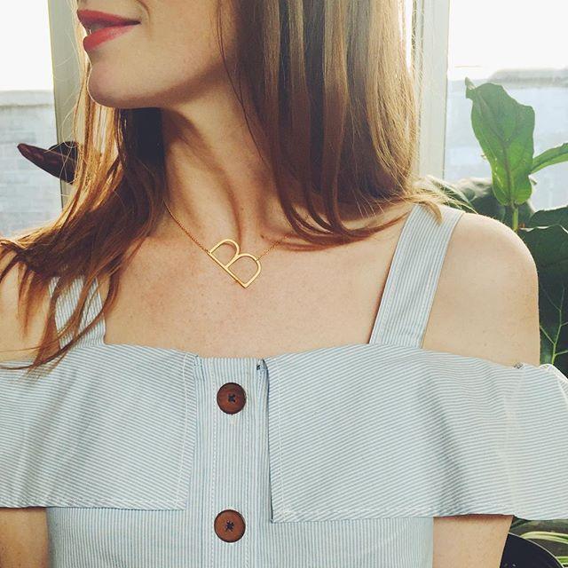 Large Initial Necklace - FashionAngelz