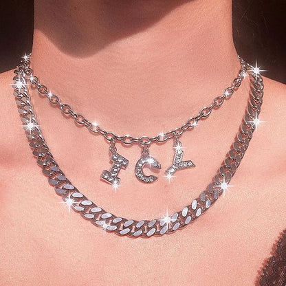 Custom Crystal Letter Necklace - FashionAngelz