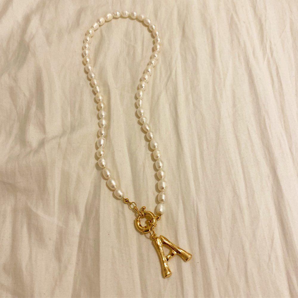 Pearl Initial Necklace - FashionAngelz