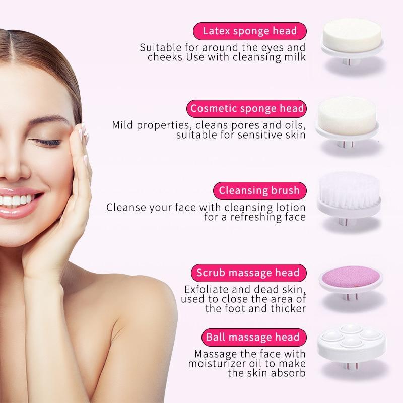 Electric 5 in 1 Facial Cleanser - FashionAngelz