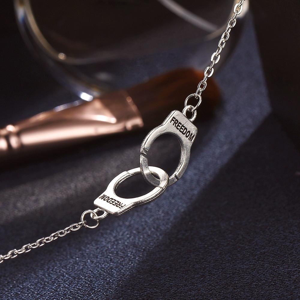 Silver "Freedom" Handcuff Anklet - FashionAngelz