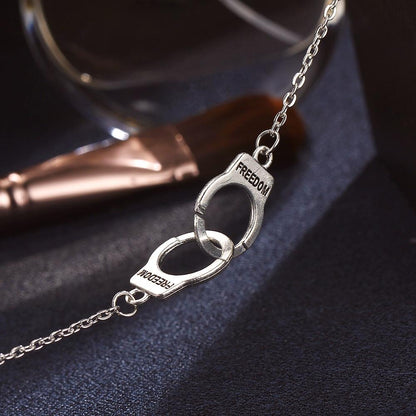 Silver "Freedom" Handcuff Anklet - FashionAngelz