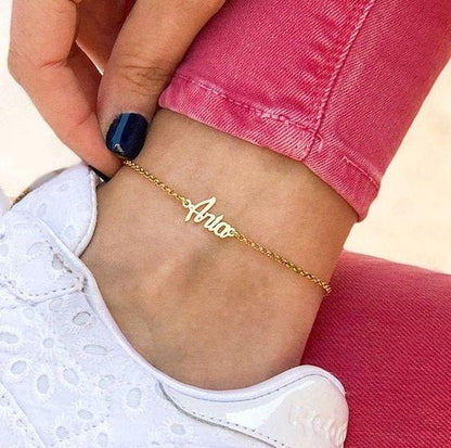 Custom Name Curb Anklet - FashionAngelz