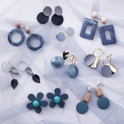 Blue Acrylic Earings - FashionAngelz