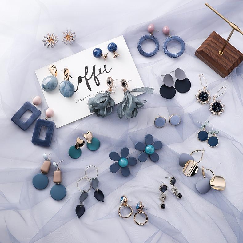 Blue Acrylic Earings - FashionAngelz