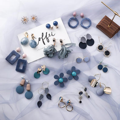 Blue Acrylic Earings - FashionAngelz