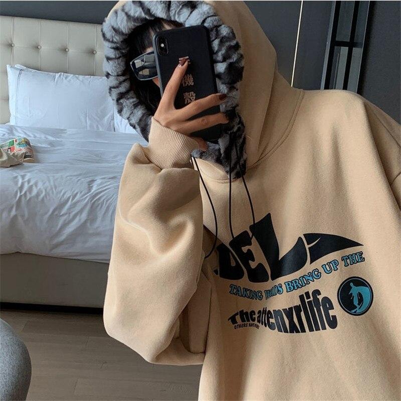 Fluffy Hood Hoodie Hoodies & Sweatshirts Adaclothing Store Beige M 
