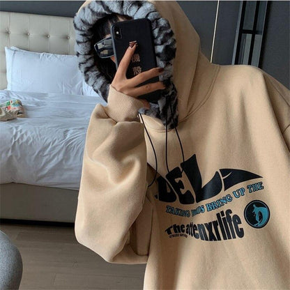Fluffy Hood Hoodie Hoodies & Sweatshirts Adaclothing Store Beige M 