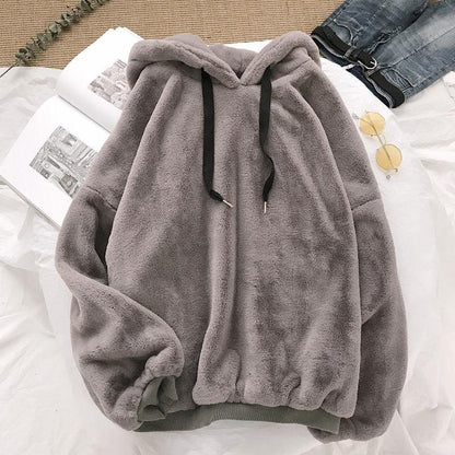 Fluffy Pullover Fleece Hoodies & Sweatshirts Beautifully Women Store Charcoal Grey S 
