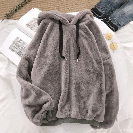 Fluffy Pullover Fleece Hoodies & Sweatshirts Beautifully Women Store Charcoal Grey S 