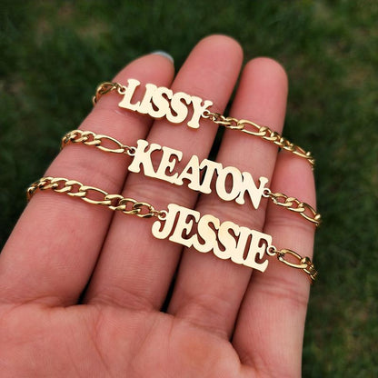 Custom Name Curb Anklet - FashionAngelz