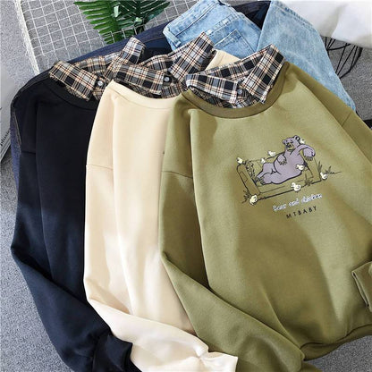 Bear & Chick Pullover Hoodies & Sweatshirts Goddess of luck Store 