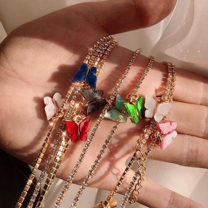 Single Butterfly Tennis Choker - FashionAngelz