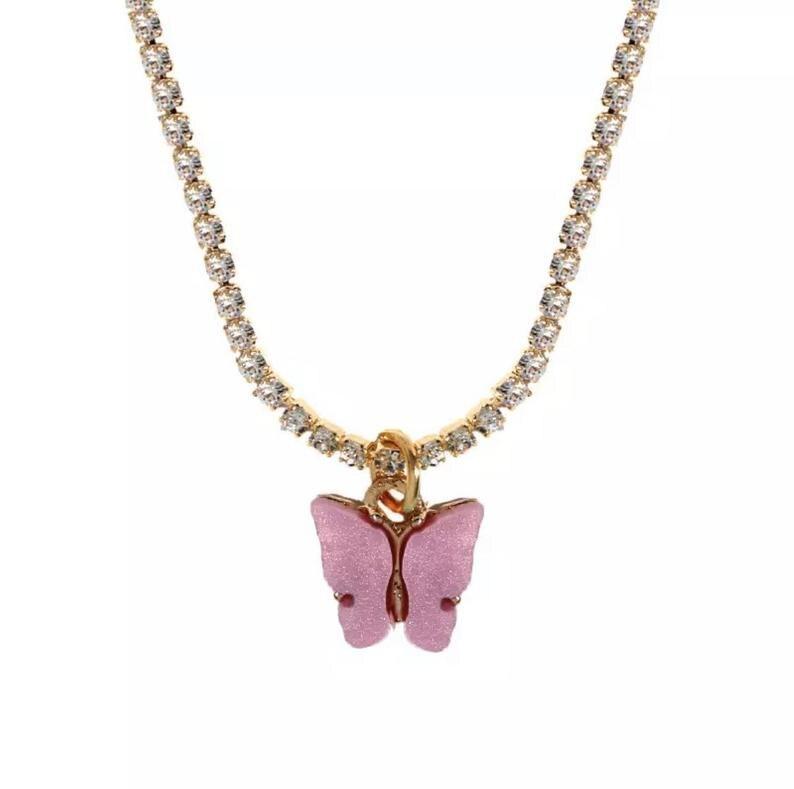 Single Butterfly Tennis Choker - FashionAngelz