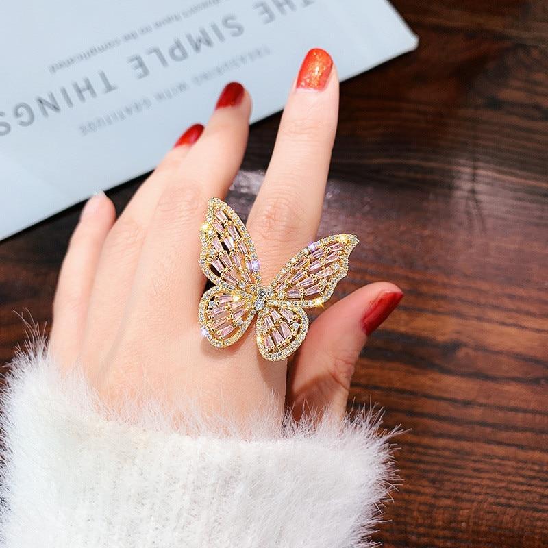 Crystal Butterfly Ring - FashionAngelz
