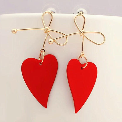 Heart Drop Earrings - FashionAngelz