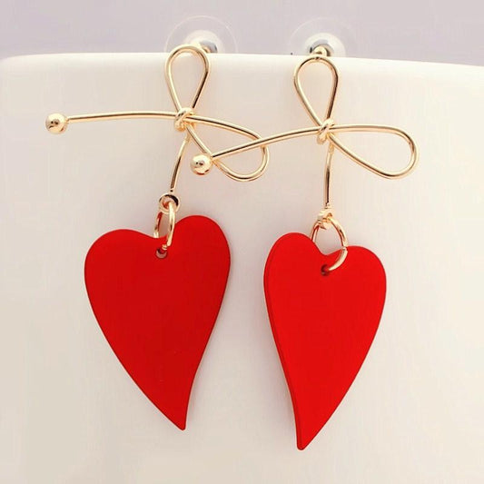 Heart Drop Earrings - FashionAngelz