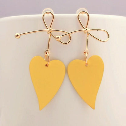 Heart Drop Earrings - FashionAngelz