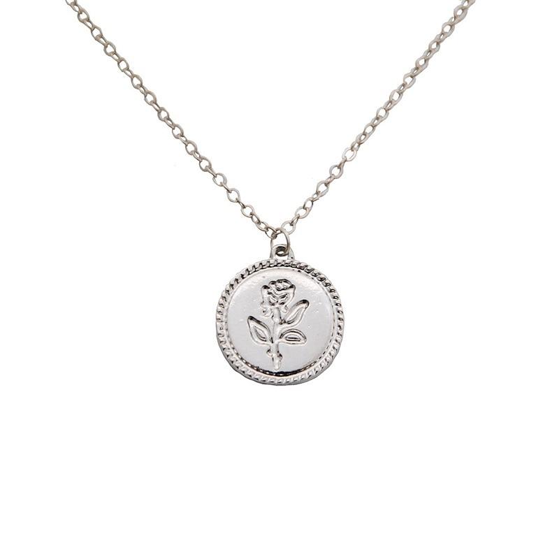 Rose Coin Pendant Necklace - FashionAngelz