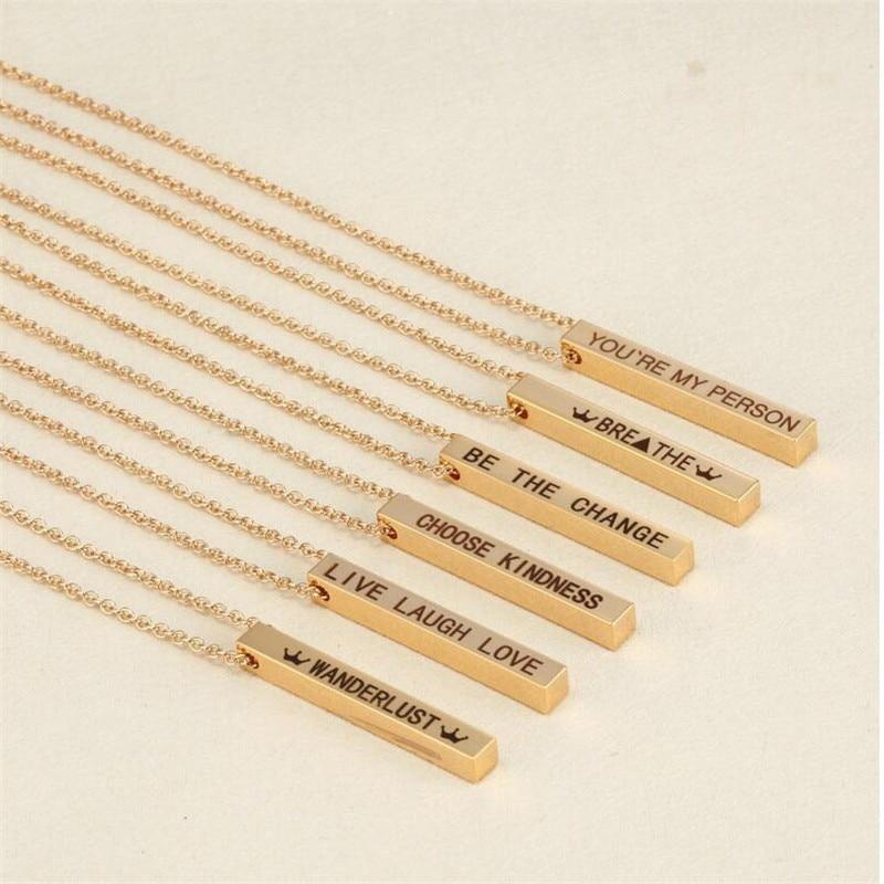 4-Sided Custom Engraved Bar Necklace - FashionAngelz
