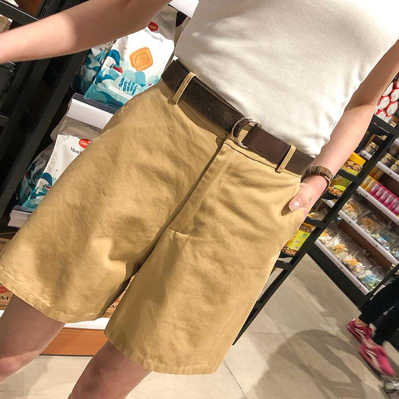 Vintage Wide Buckle Shorts - FashionAngelz