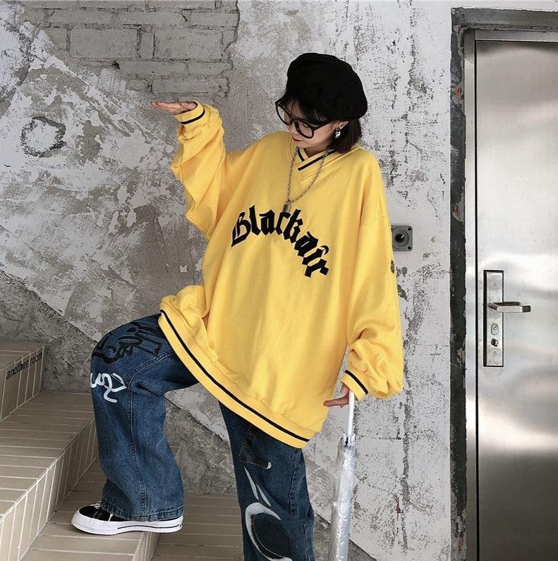 Vintage Oversized Sweatshirt Hoodies & Sweatshirts deeptown Official Store 