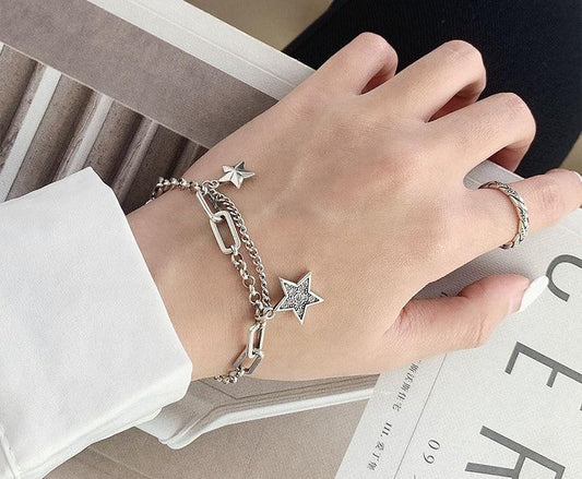 Silver Star Charm Bracelet - FashionAngelz