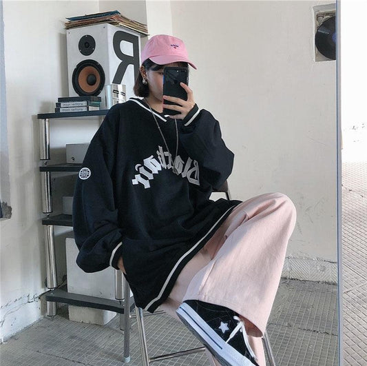 Vintage Oversized Sweatshirt Hoodies & Sweatshirts deeptown Official Store 