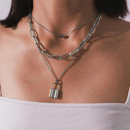 Multi-Layer PadLock Necklace - FashionAngelz