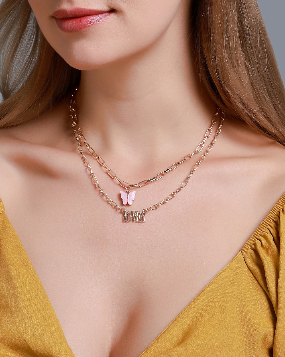 Paperclip Butterfly Necklace - FashionAngelz
