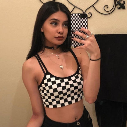 Plaid Checkered Tank Top - FashionAngelz
