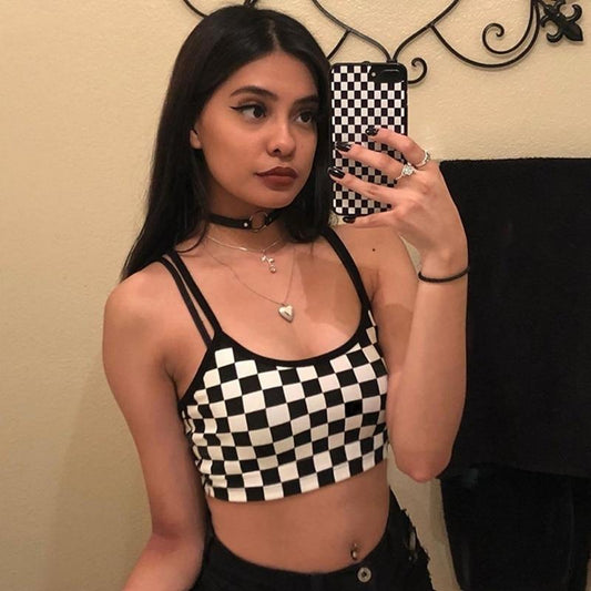 Plaid Checkered Tank Top - FashionAngelz