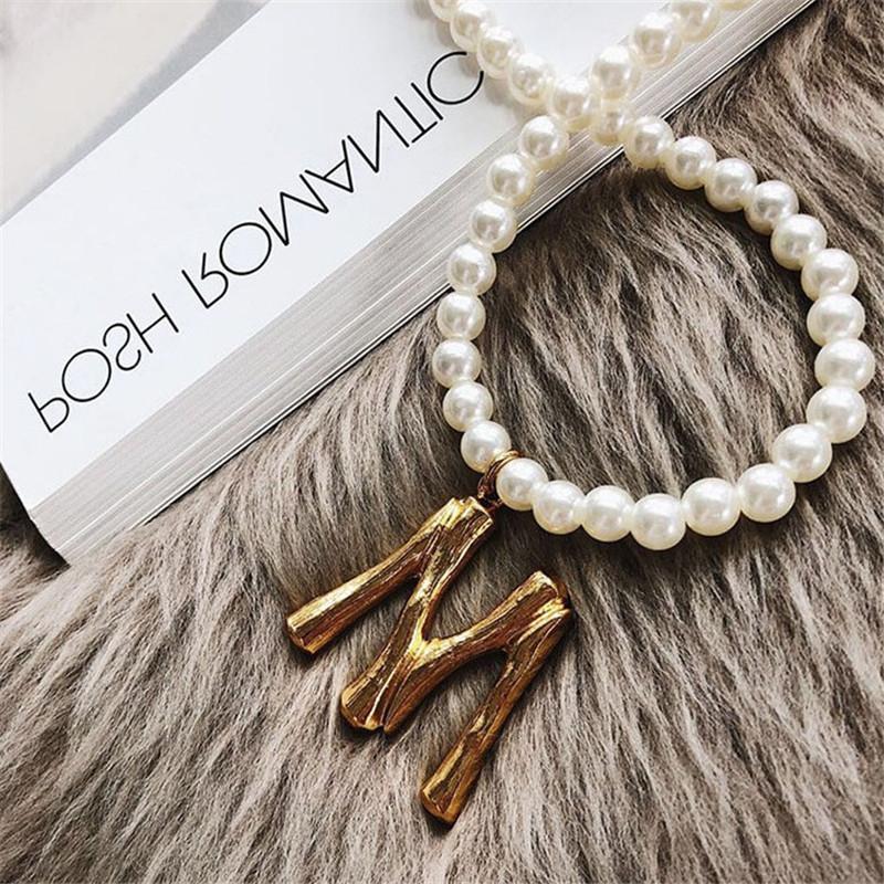 Pearl Initial Necklace - FashionAngelz