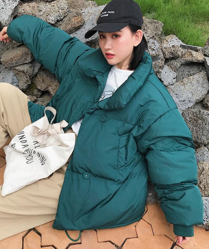 Hooded Puffer jacket Down Coats chu mark parka Store Forest Green S 