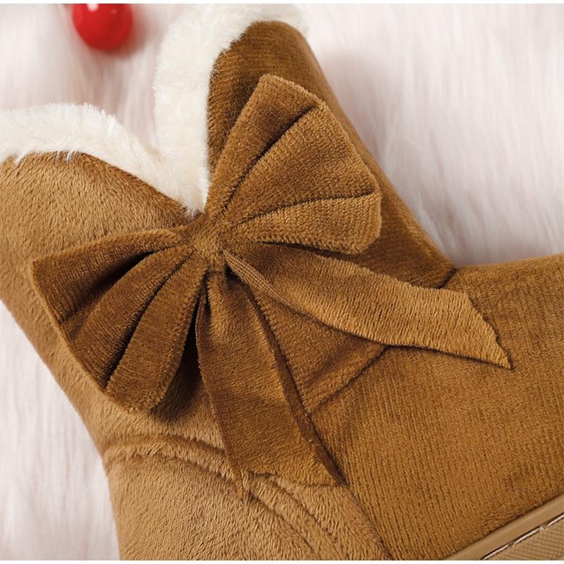 Fur Plush Bow Boots Ankle Boots MCCKLE Stylish Store 