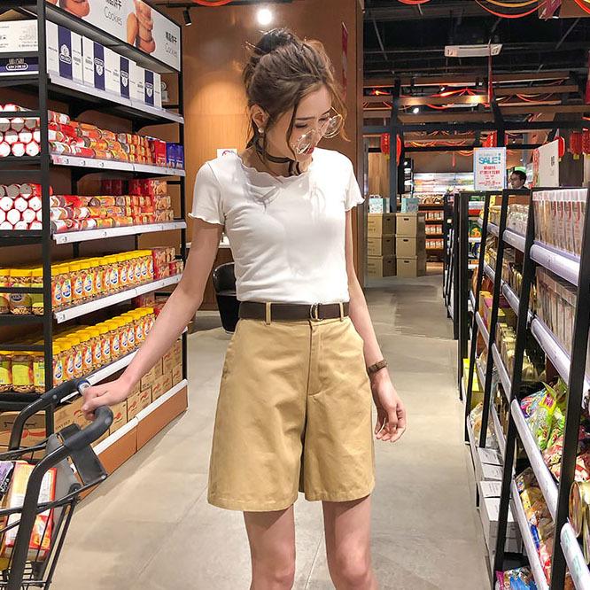 Vintage Wide Buckle Shorts - FashionAngelz