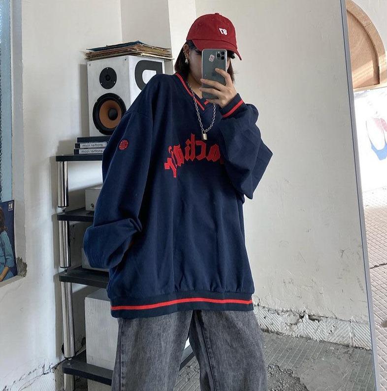 Vintage Oversized Sweatshirt Hoodies & Sweatshirts deeptown Official Store 