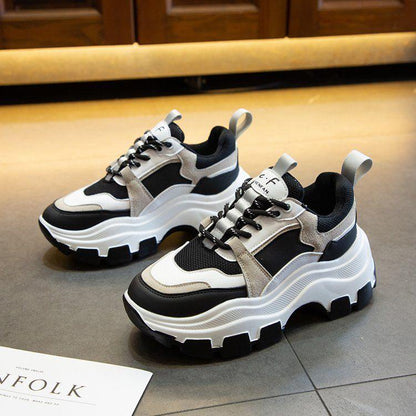 Chunky Thick Sole Sneakers Women's Vulcanize Shoes LOOKTOP Store 