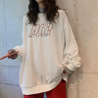 Oversized Boyfriend "1962" Sweater Hoodies & Sweatshirts BARGAIN HUNTERS Store Snow White S 